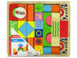 LEAN Toys Zestaw Drewnianych Klocków Zamek Kształty