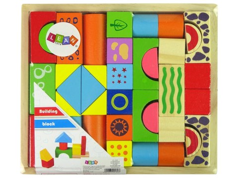 LEAN Toys Zestaw Drewnianych Klocków Zamek Kształty LEAN Toys Zestaw Drewnianych Klocków Zamek Kształty