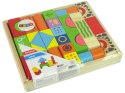 LEAN Toys Zestaw Drewnianych Klocków Zamek Kształty