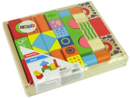 LEAN Toys Zestaw Drewnianych Klocków Zamek Kształty