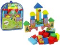 LEAN Toys Zestaw Drewnianych Klocków Ze Zwierzętami Zamek W Plecaku