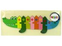 LEAN Toys Zestaw Drewnianych Puzzli Krokodyl Liczby