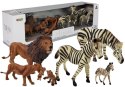 LEAN Toys Zestaw Figurek Afryka Dzikie Zwierzęta Rodzina Lwów Zebry