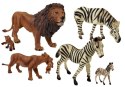 LEAN Toys Zestaw Figurek Afryka Dzikie Zwierzęta Rodzina Lwów Zebry