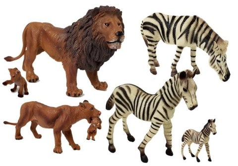 LEAN Toys Zestaw Figurek Afryka Dzikie Zwierzęta Rodzina Lwów Zebry LEAN Toys Zestaw Figurek Afryka Dzikie Zwierzęta Rodzina Lwów Zebry