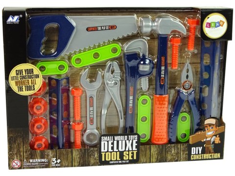 LEAN Toys Zestaw Majsterkowicza Narzędzia Śrubki Młotek Piła LEAN Toys Zestaw Majsterkowicza Narzędzia Śrubki Młotek Piła