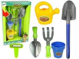 LEAN Toys Zestaw Ogrodowy Wiaderko Łopatka Konewka Doniczka Szpadel
