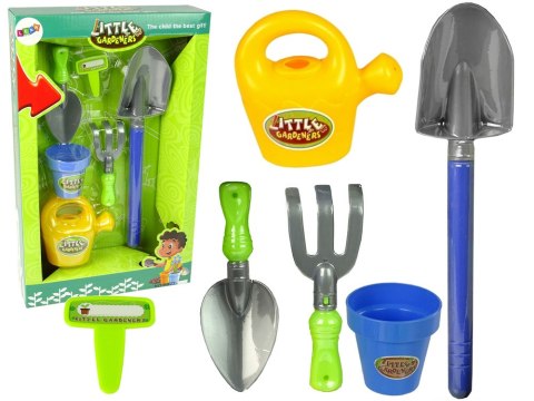 LEAN Toys Zestaw Ogrodowy Wiaderko Łopatka Konewka Doniczka Szpadel LEAN Toys Zestaw Ogrodowy Wiaderko Łopatka Konewka Doniczka Szpadel