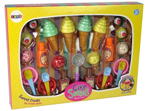 LEAN Toys Zestaw Słodkości Lody Babeczki Sosy Łyżeczki LEAN Toys Zestaw Słodkości Lody Babeczki Sosy Łyżeczki