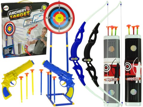 LEAN Toys Zestaw Strzelecki Łuk Tarcza na Stojaku 134 cm Kołczan Pistolety LEAN Toys Zestaw Strzelecki Łuk Tarcza na Stojaku 134 cm Kołczan Pistolety