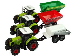 LEAN Toys Zestaw Trzech Traktorów Naczepy Opryskiwacz Farma Ciągnik