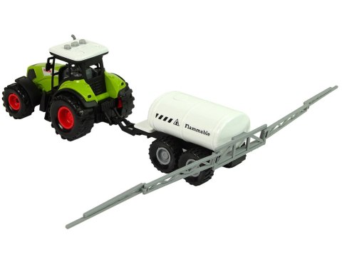 LEAN Toys Zestaw Trzech Traktorów Naczepy Opryskiwacz Farma Ciągnik LEAN Toys Zestaw Trzech Traktorów Naczepy Opryskiwacz Farma Ciągnik
