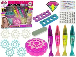 LEAN Toys Zestaw do Malowania Paznokci Lakiery Pisaki Kolorowe Naklejki