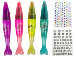 LEAN Toys Zestaw do Malowania Paznokci Lakiery Pisaki Kolorowe Naklejki