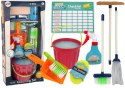 LEAN Toys Zestaw do Sprzątania Cleaning Set 11 Elementów AGD Mop Miotła Wiadro