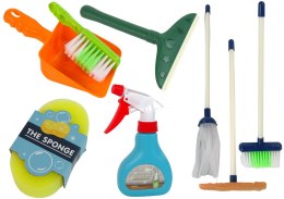 LEAN Toys Zestaw do Sprzątania Cleaning Set 11 Elementów AGD Mop Miotła Wiadro
