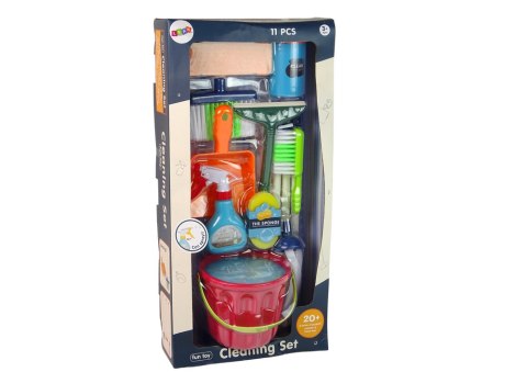 LEAN Toys Zestaw do Sprzątania Cleaning Set 11 Elementów AGD Mop Miotła Wiadro LEAN Toys Zestaw do Sprzątania Cleaning Set 11 Elementów AGD Mop Miotła Wiadro