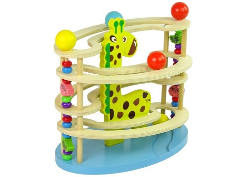 LEAN Toys Zjeżdżalnia Piłeczek Żyrafa Drewniana Koraliki LEAN Toys Zjeżdżalnia Piłeczek Żyrafa Drewniana Koraliki