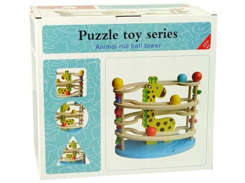 LEAN Toys Zjeżdżalnia Piłeczek Żyrafa Drewniana Koraliki LEAN Toys Zjeżdżalnia Piłeczek Żyrafa Drewniana Koraliki