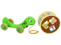 LEAN Toys Żółw Do Ciągnięcia Na Kółkach Sorter Klocki Drewniane