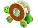 LEAN Toys Żółw Do Ciągnięcia Na Kółkach Sorter Klocki Drewniane