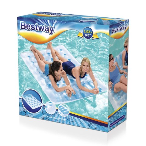 Bestway Dmuchany Materac Dwuosobowy 193 x 142 cm Bestway 43055 Bestway Dmuchany Materac Dwuosobowy 193 x 142 cm Bestway 43055