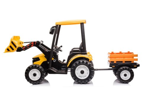 LEAN CARS Traktor Na Akumulator Z Przyczepą Hercules Żółty 24V LEAN CARS Traktor Na Akumulator Z Przyczepą Hercules Żółty 24V