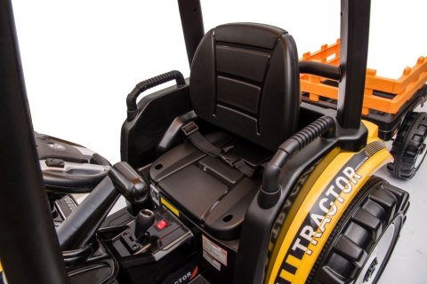 LEAN CARS Traktor Na Akumulator Z Przyczepą Hercules Żółty 24V LEAN CARS Traktor Na Akumulator Z Przyczepą Hercules Żółty 24V