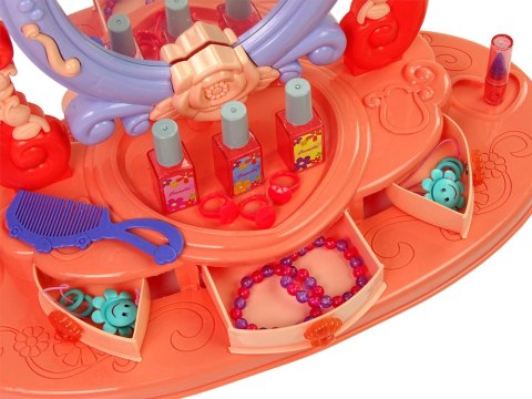 LEAN Toys Toaletka Do Makijażu Z Lustrem Światła Dźwięk Róża LEAN Toys Toaletka Do Makijażu Z Lustrem Światła Dźwięk Róża
