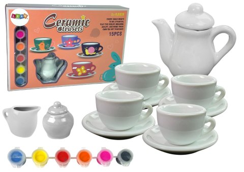 LEAN Toys Zestaw Do Herbaty DIY Farby Malowanie Porcelana LEAN Toys Zestaw Do Herbaty DIY Farby Malowanie Porcelana