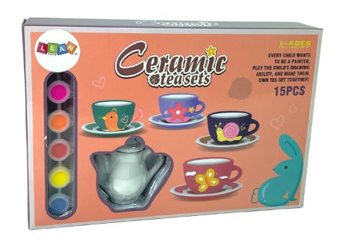 LEAN Toys Zestaw Do Herbaty DIY Farby Malowanie Porcelana LEAN Toys Zestaw Do Herbaty DIY Farby Malowanie Porcelana