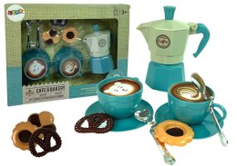 LEAN Toys Zestaw Do Kawy Kawiarnia Ciastka Niebieski