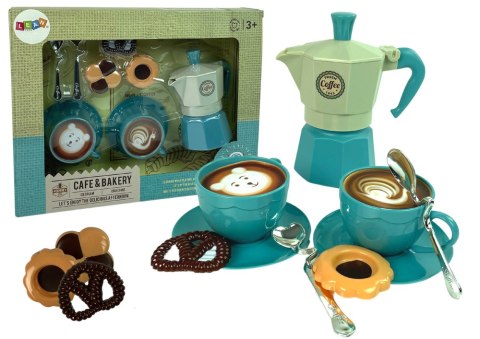 LEAN Toys Zestaw Do Kawy Kawiarnia Ciastka Niebieski LEAN Toys Zestaw Do Kawy Kawiarnia Ciastka Niebieski