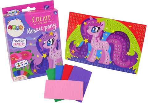 LEAN TOYS Zestaw DIY Kolorowa Mozaika Wyklejanka Kucyk LEAN TOYS Zestaw DIY Kolorowa Mozaika Wyklejanka Kucyk