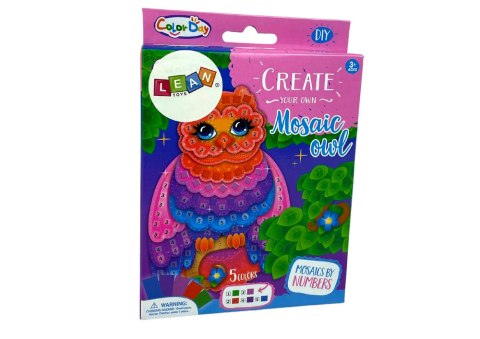 LEAN TOYS Zestaw DIY Kolorowa Mozaika Wyklejanka Sowa LEAN TOYS Zestaw DIY Kolorowa Mozaika Wyklejanka Sowa