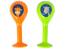 LEAN TOYS Zestaw Dwóch Grzechotek Marakasy Zwierzęta