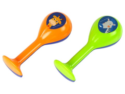 LEAN TOYS Zestaw Dwóch Grzechotek Marakasy Zwierzęta LEAN TOYS Zestaw Dwóch Grzechotek Marakasy Zwierzęta
