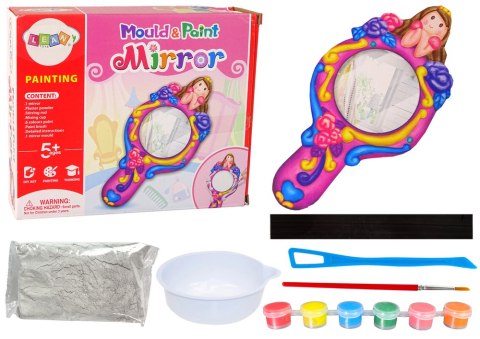 LEAN TOYS Zestaw Kreatywny Plastyczny Lusterko Forma Gips Farbki LEAN TOYS Zestaw Kreatywny Plastyczny Lusterko Forma Gips Farbki
