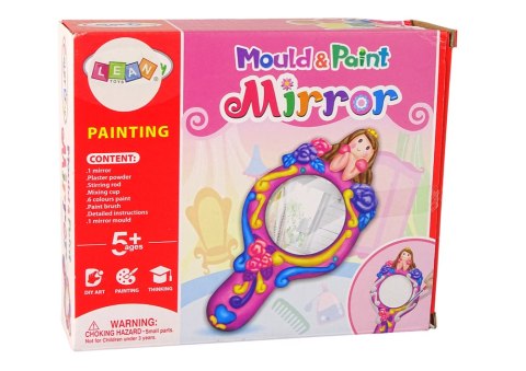 LEAN TOYS Zestaw Kreatywny Plastyczny Lusterko Forma Gips Farbki LEAN TOYS Zestaw Kreatywny Plastyczny Lusterko Forma Gips Farbki