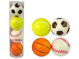 LEAN TOYS Zestaw Miękkich Piłek 4 szt. Sport Golf Tenis Piłka Nożna