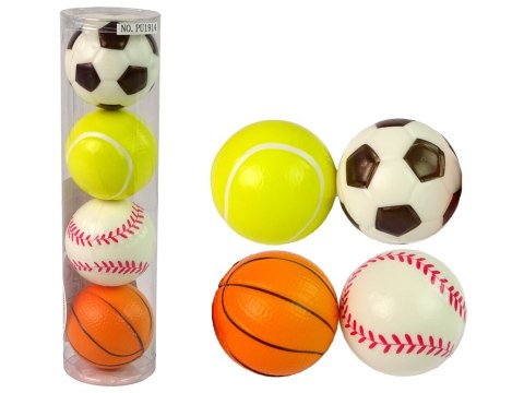 LEAN TOYS Zestaw Miękkich Piłek 4 szt. Sport Golf Tenis Piłka Nożna LEAN TOYS Zestaw Miękkich Piłek 4 szt. Sport Golf Tenis Piłka Nożna