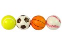 LEAN TOYS Zestaw Miękkich Piłek 4 szt. Sport Golf Tenis Piłka Nożna