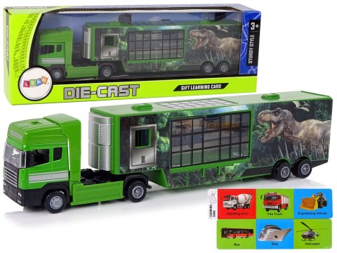 LEAN Toys Duża Ciężarówka Transporter Do przewozu Dinozaurów Auto Metal LEAN Toys Duża Ciężarówka Transporter Do przewozu Dinozaurów Auto Metal
