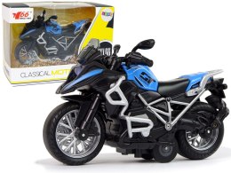 LEAN Toys Motocykl GT Niebieski 1:14 Napęd Pull-Back Dźwięk Światła
