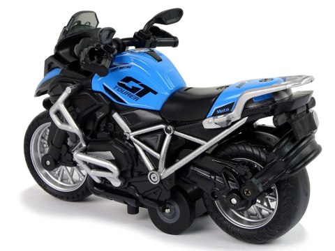 LEAN Toys Motocykl GT Niebieski 1:14 Napęd Pull-Back Dźwięk Światła LEAN Toys Motocykl GT Niebieski 1:14 Napęd Pull-Back Dźwięk Światła