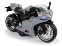 LEAN Toys Motocykl Sportowy Szary Pomarańczowe Pasy 1:12 Napęd Pull-Back Dźwięk Światła