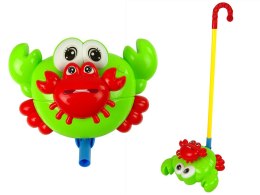 LEAN Toys Pchacz Na Kiju Krab Zielony Dźwięk Dzwonka