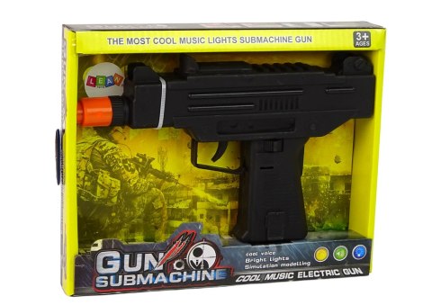 LEAN Toys Pistolet Czarny Dla Dzieci Wibracje Dźwięk LEAN Toys Pistolet Czarny Dla Dzieci Wibracje Dźwięk