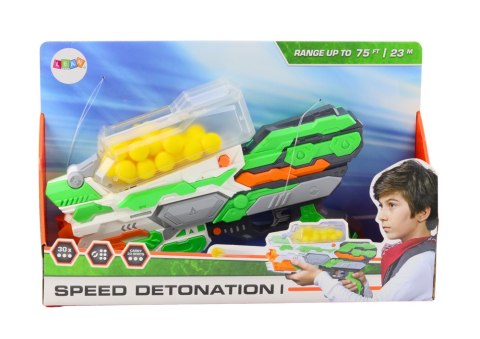 LEAN Toys Pistolet Na Miękkie Kulki 23 Metry Strzału 30 Kulek LEAN Toys Pistolet Na Miękkie Kulki 23 Metry Strzału 30 Kulek