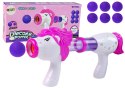 LEAN Toys Pistolet Wyrzutnia na Miękkie Kulki Jednorożec Niebieski Różowy